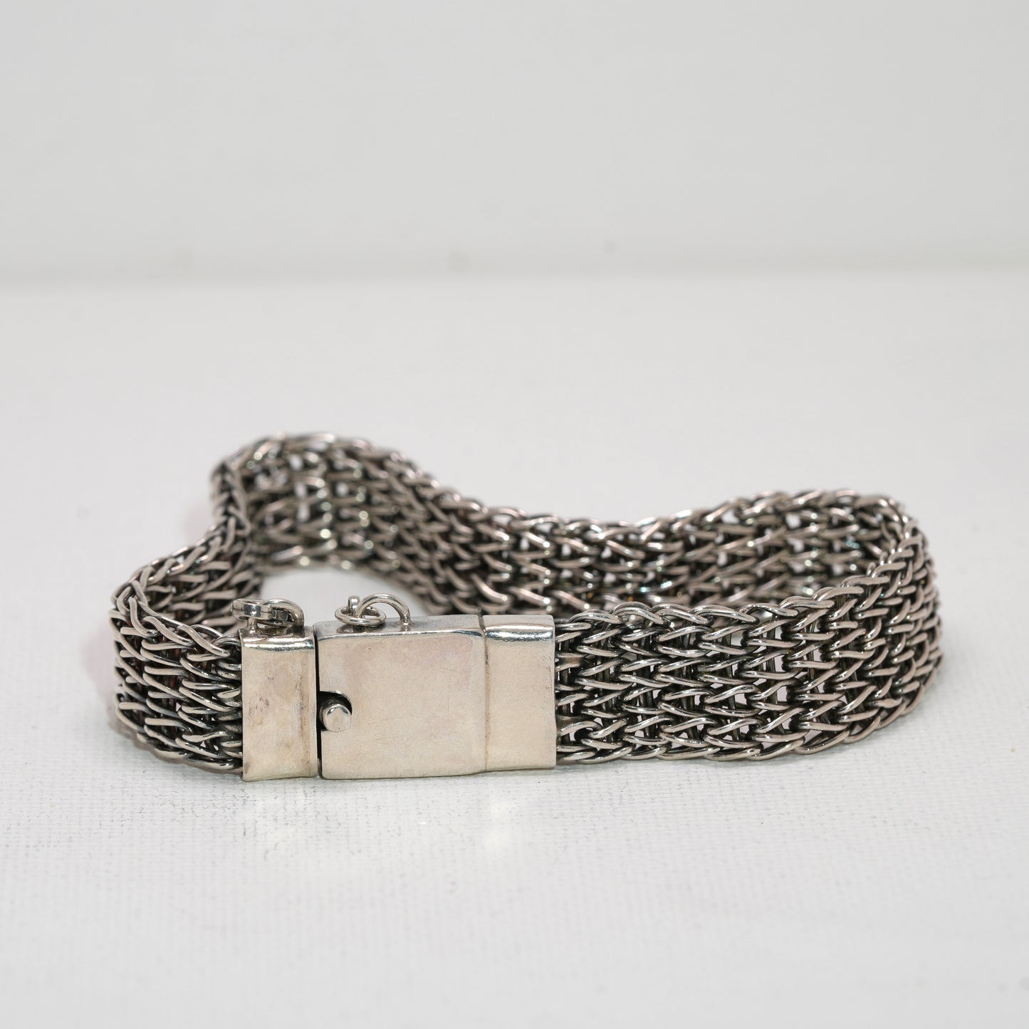 Mesh Bracelet with Handmade Box Clasp