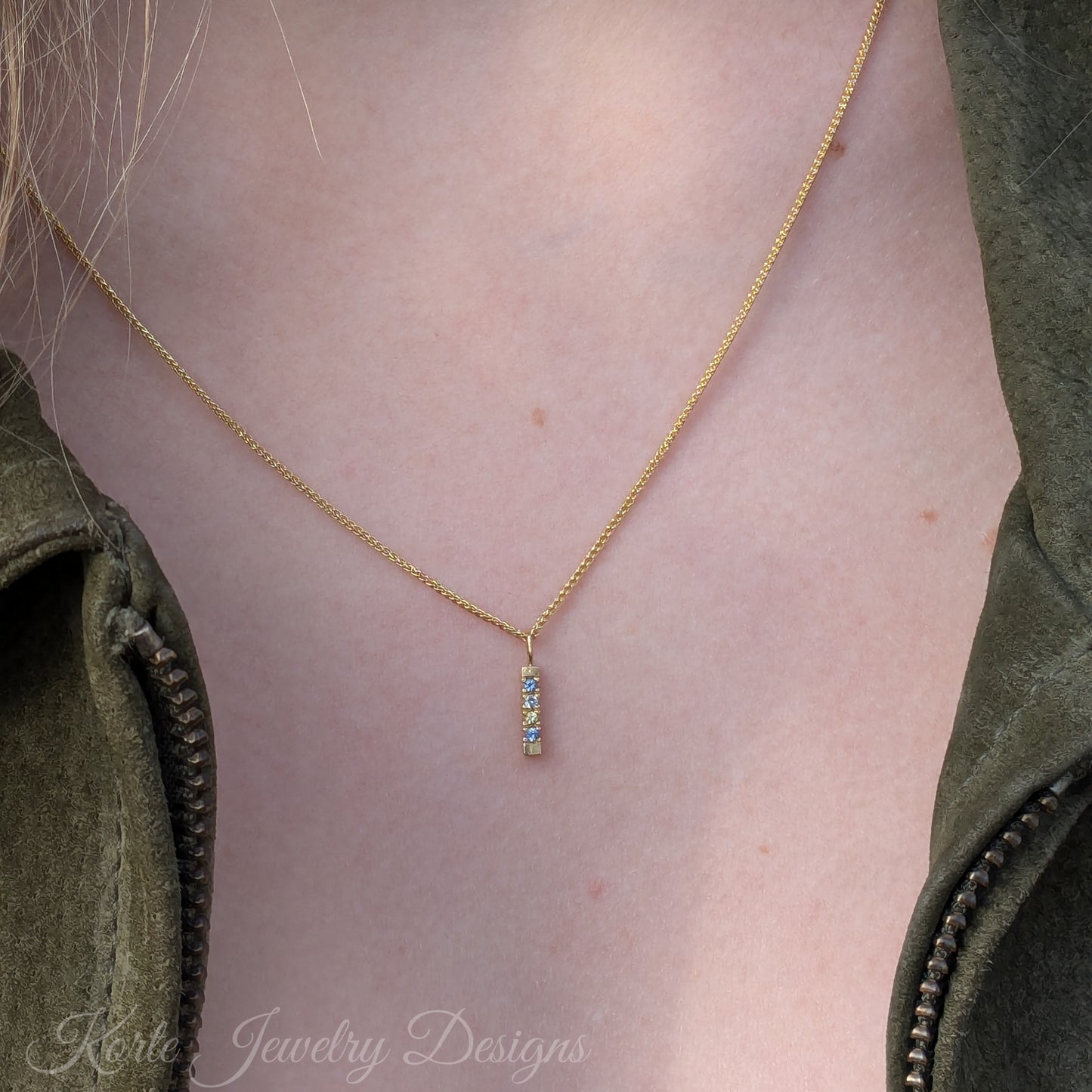 Tiny Pendant with Montana Sapphires