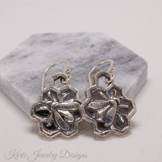 Bee and Honeycomb Earrings