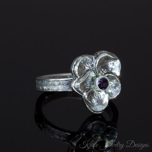 Violet Ring with Simulated Amethyst