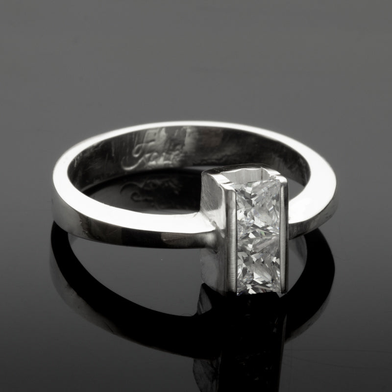 Two Stone Square Ring