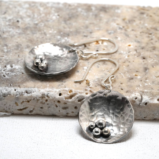 Hammered Discs with Silver Granules