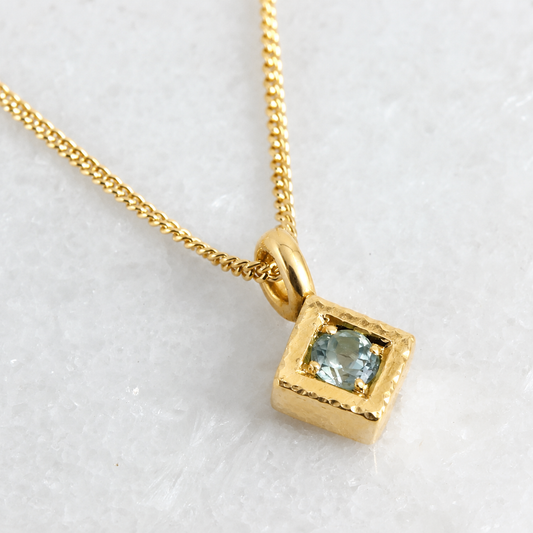 Square Sapphire Pendant