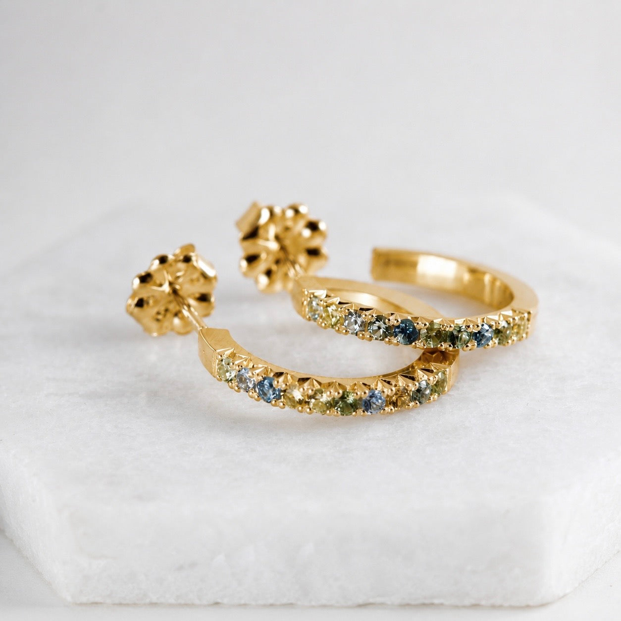 Sapphire Hoops