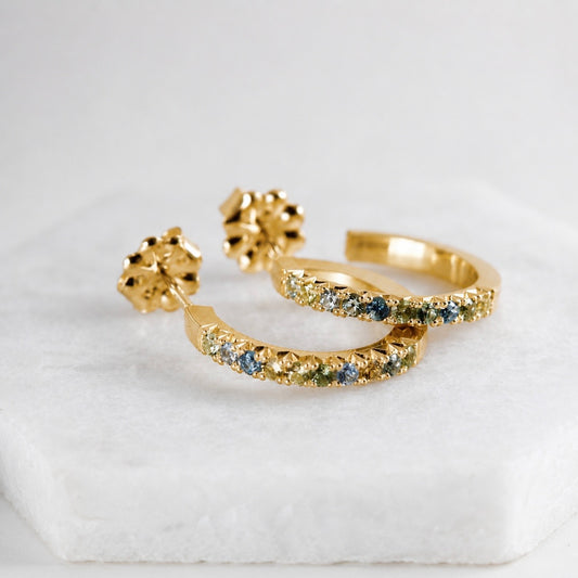 Sapphire Hoops