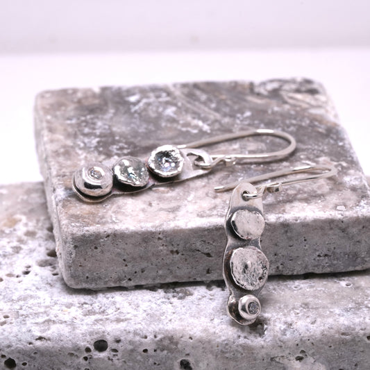 Water Casting Earrings with Cubic Zirconia