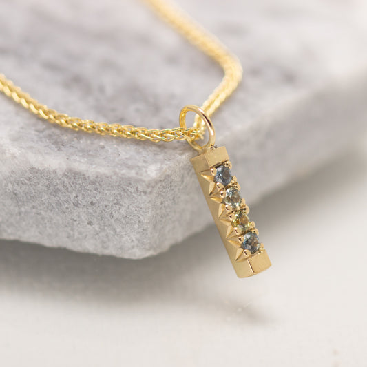 18K Gold Pendant with Montana Sapphires