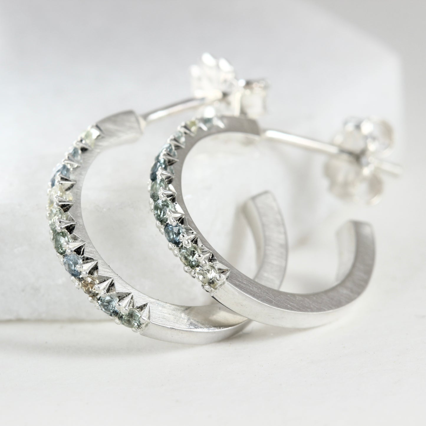 Sapphire Hoops
