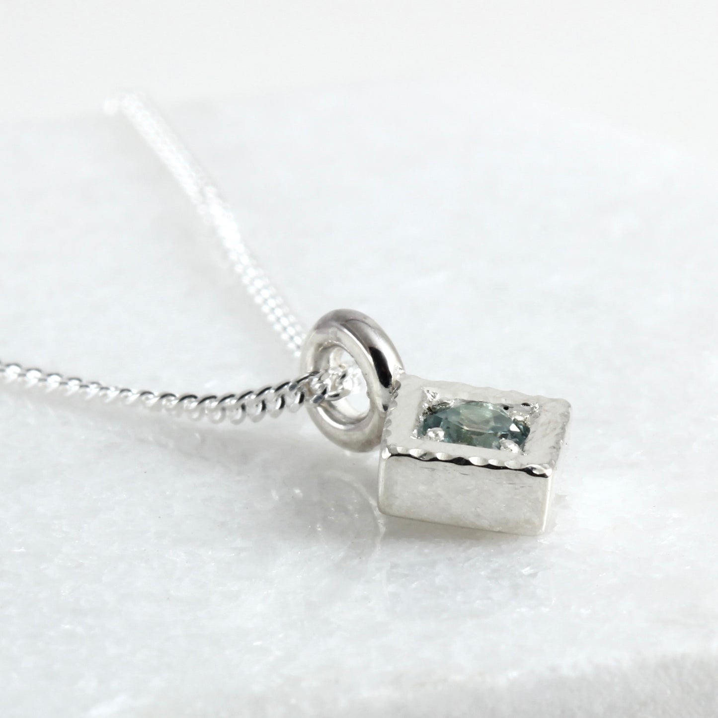 Square Sapphire Pendant