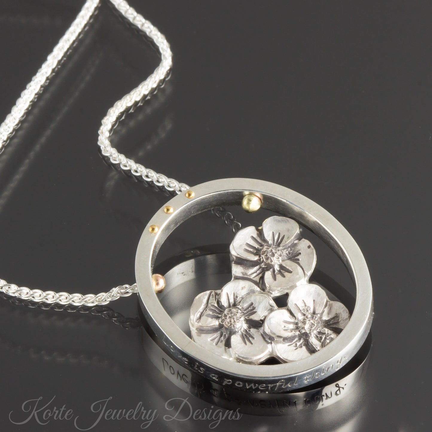 Wild Rose in Frame Pendant