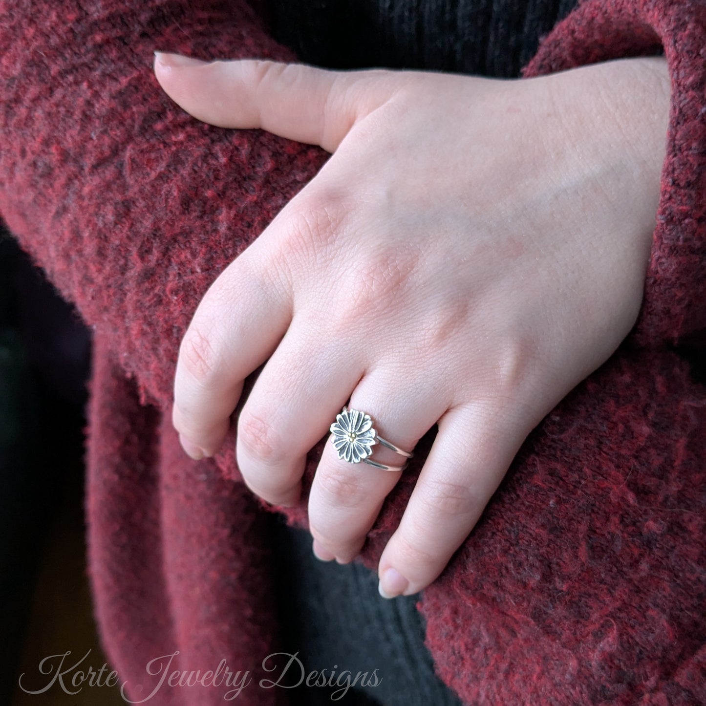 Daisy Ring with Gold