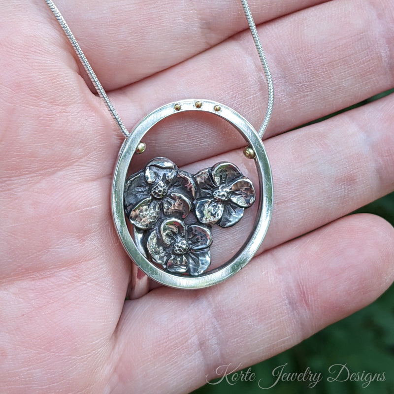 Wild Rose in Frame Pendant